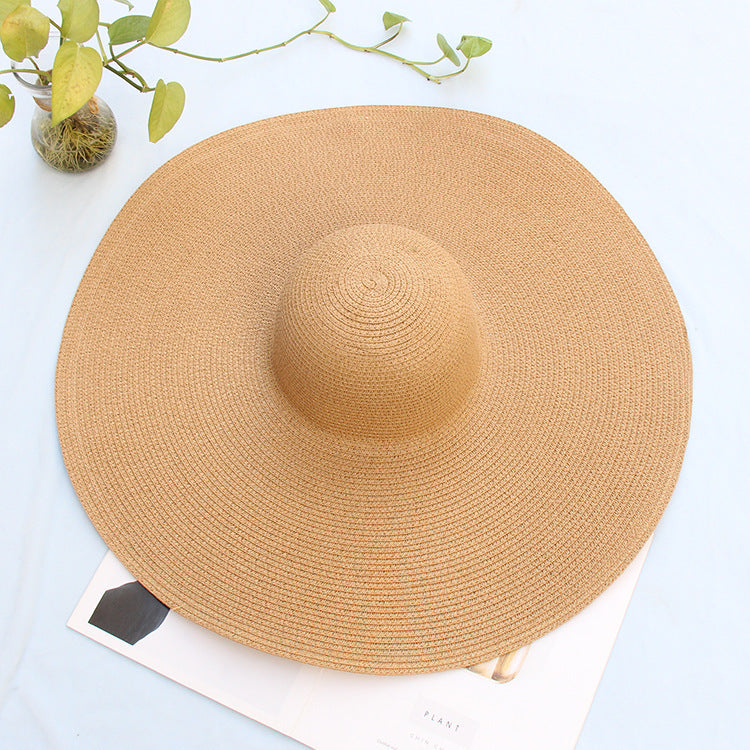 Sombreros de playa extra grandes de ala ancha de 25 cm para mujer