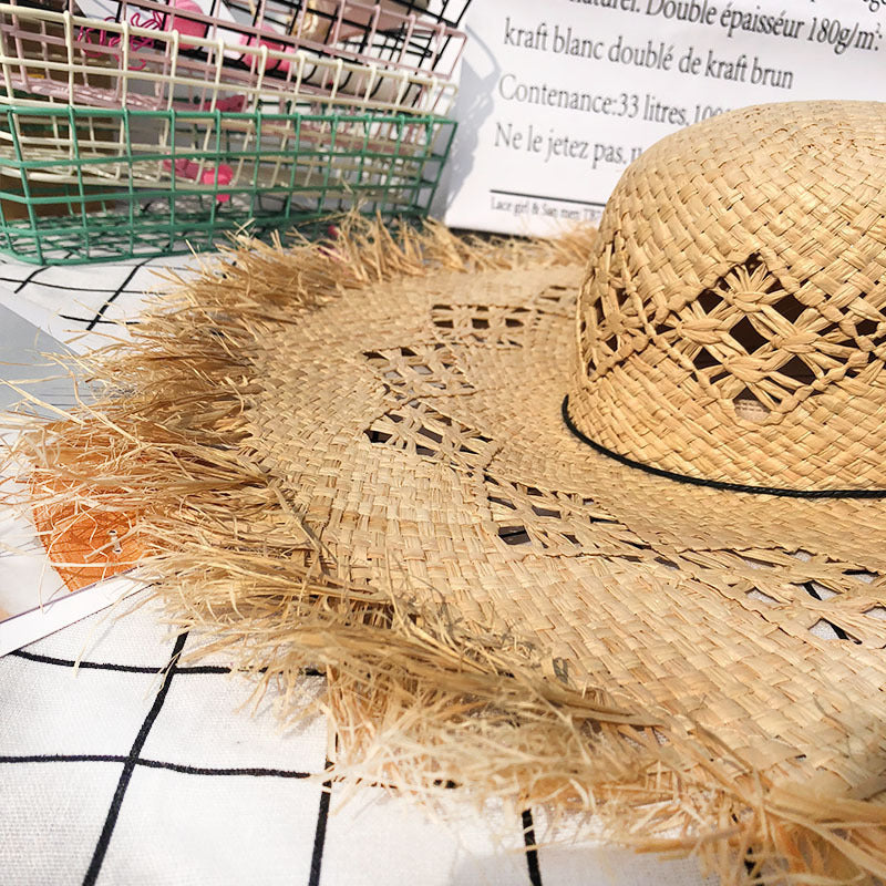 Women's Summer Panama Wide Brim Bow Natural Straw Hat