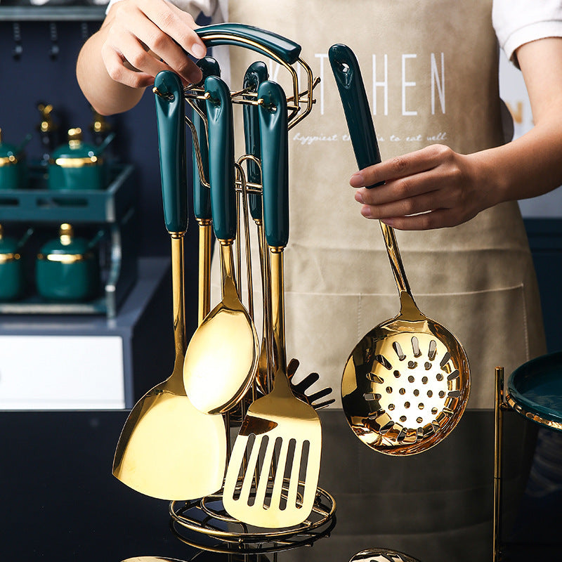 7-piece silicone and stainless steel kitchen utensil set