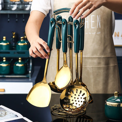7-piece silicone and stainless steel kitchen utensil set