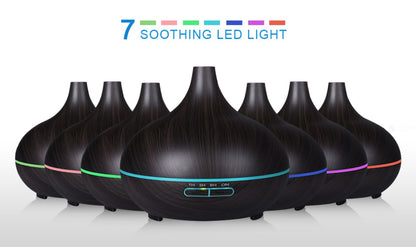 Wooden lamp with remote control for aromatherapy