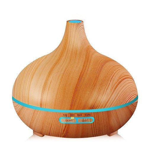 Wooden lamp with remote control for aromatherapy