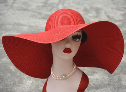 Sombrero de paja de gran tamaño con diseño de Hepburn Shade