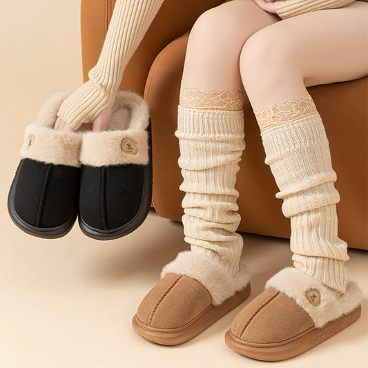 Pantuflas de felpa para mujer y hombre cálidas de invierno forro polar