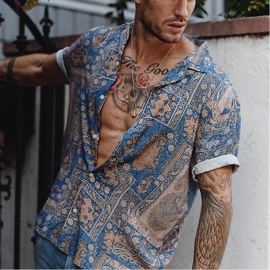 Camisa de manga corta con estampado playero