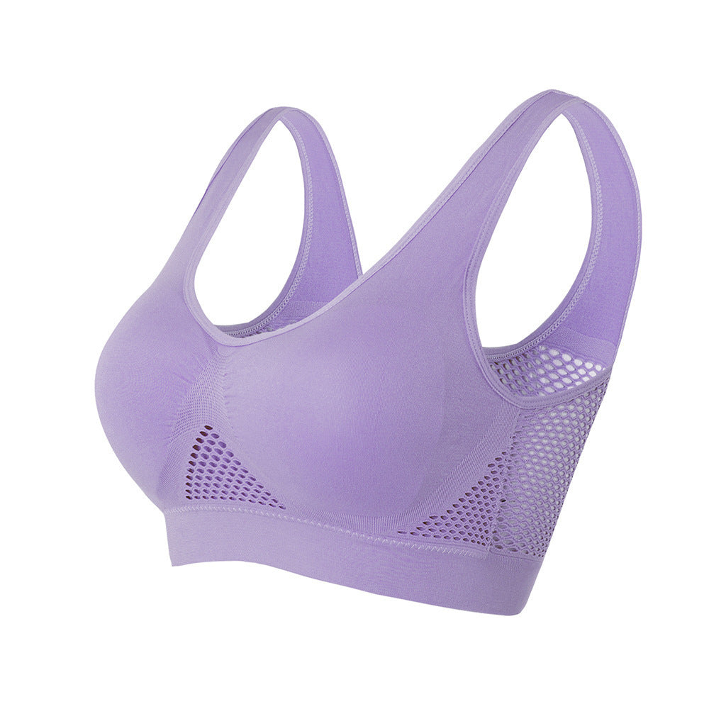 Sujetador deportivo de yoga fino de malla para mujer
