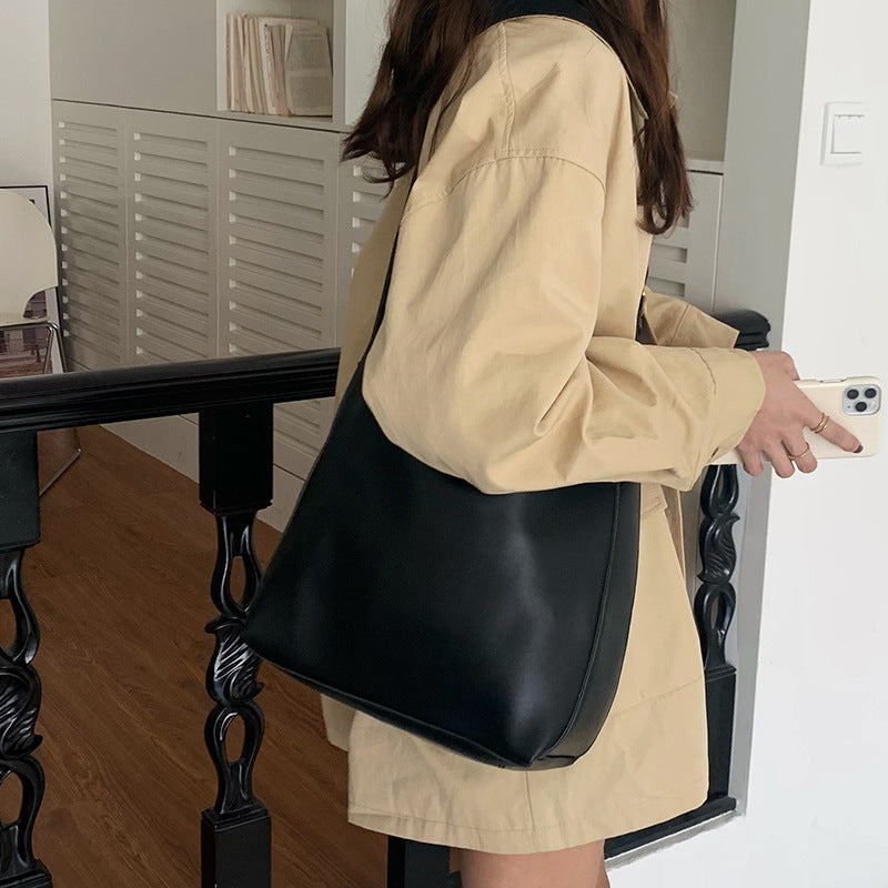 Bolso de hombro para mujer estilo bandolera minimalista de piel sintética