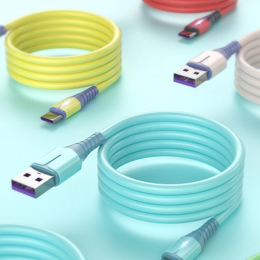 Liquid silicone fast charging data cable with light