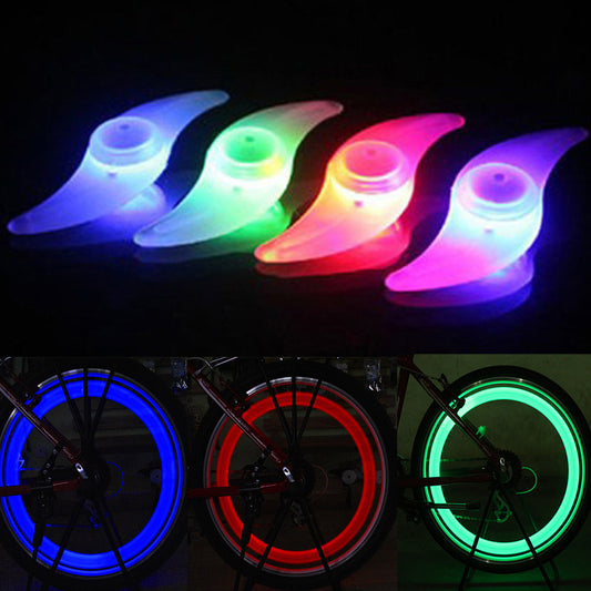 Luces de rueda y radios de advertencia LED para bicicleta.