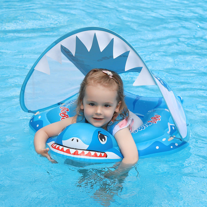 Baby Swim Ring with Sun Protection and Anti-Slip Buoy