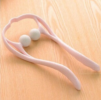 Neck massager with plastic pressure point therapy
