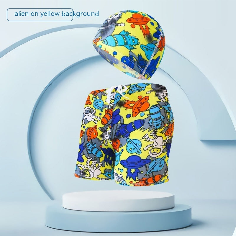 Children's swimsuit with swim cap, ideal for beach holidays