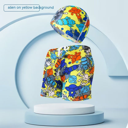 Children's swimsuit with swim cap, ideal for beach holidays