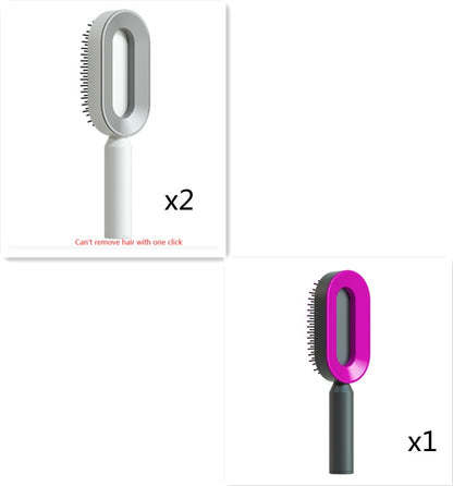 Self-cleaning hair care brush