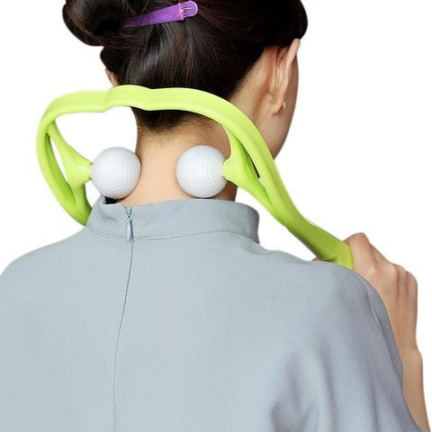 Neck massager with plastic pressure point therapy