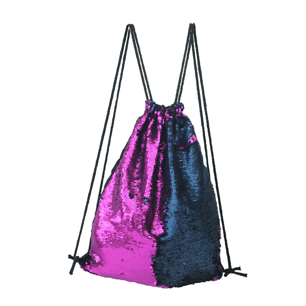 Mermaid Sequin Drawstring Sports Backpack