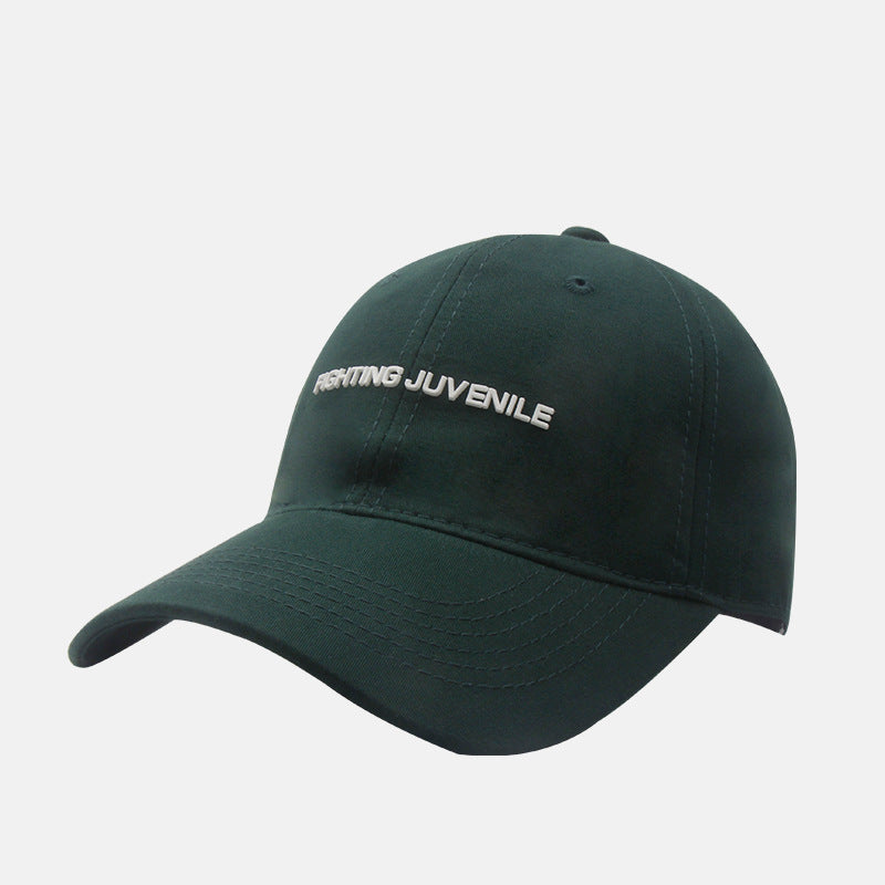 Gorra de béisbol con visera curva y letras de algodón