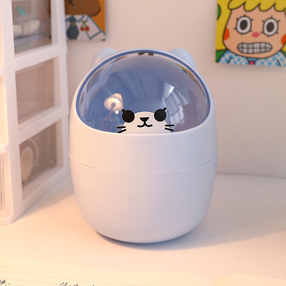 Mini bear desktop trash can