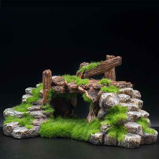 Decoración para acuario de resina flocada hecho de piedra paisajística.