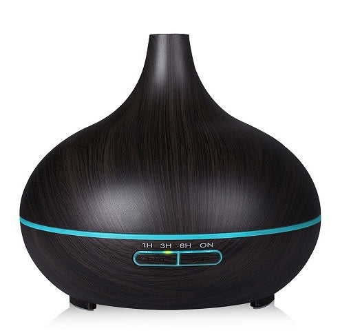 Wooden lamp with remote control for aromatherapy