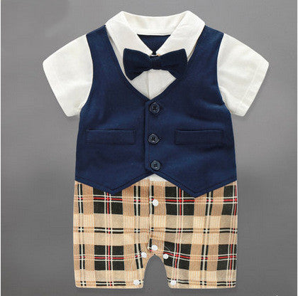 Baby set, vest and plaid pants