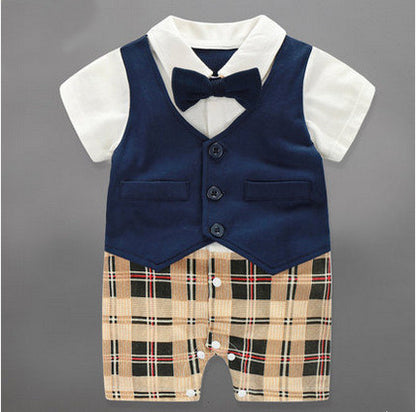 Baby set, vest and plaid pants