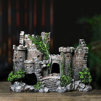 Decorative resin castle for fish tanks