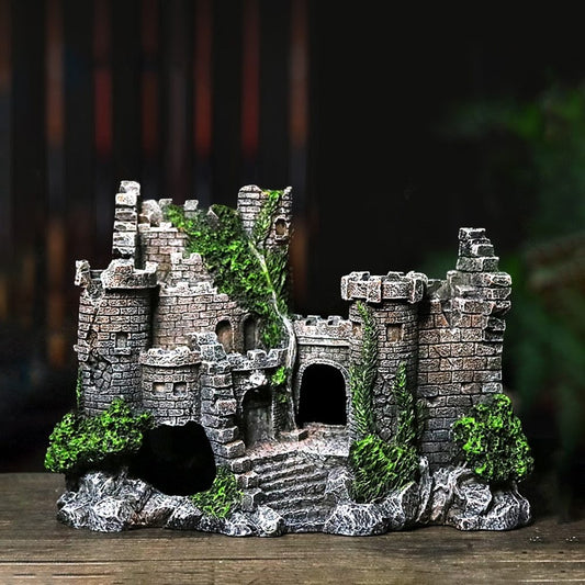 Castillo decorativo de resina para peceras