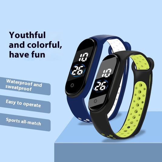 Reloj deportivo bicolor resistente al agua unisexo