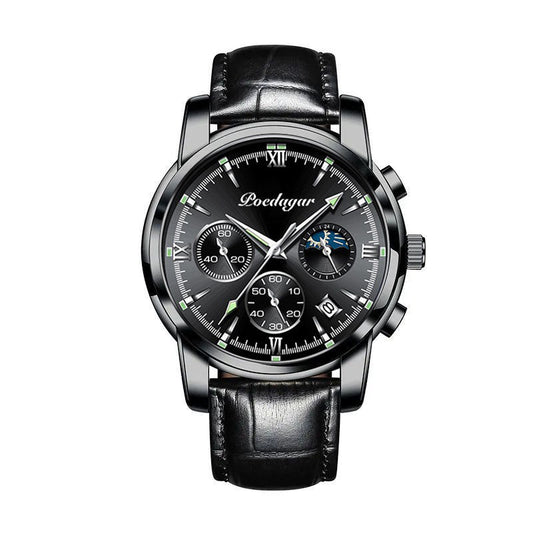 Reloj de pulsera de acero multifuncional para hombre, luminoso y resistente al agua