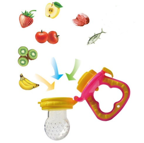 Chupete de silicona para bebé encapsulado para alimentación complementaria.