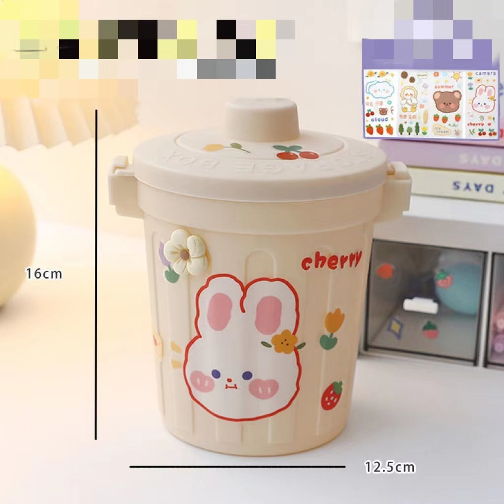 Mini bear desktop trash can