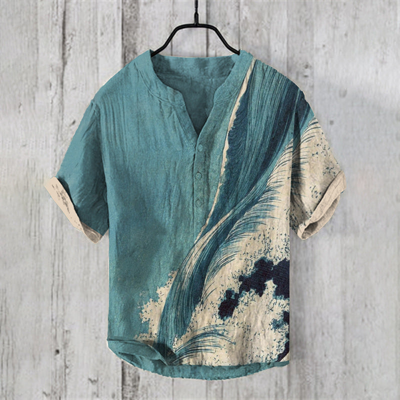 Men's Casual Printed Hawaiian Shirt