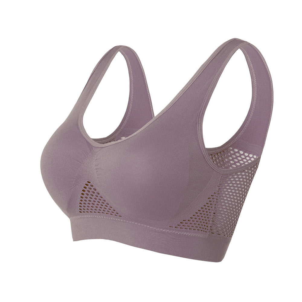 Sujetador deportivo de yoga fino de malla para mujer
