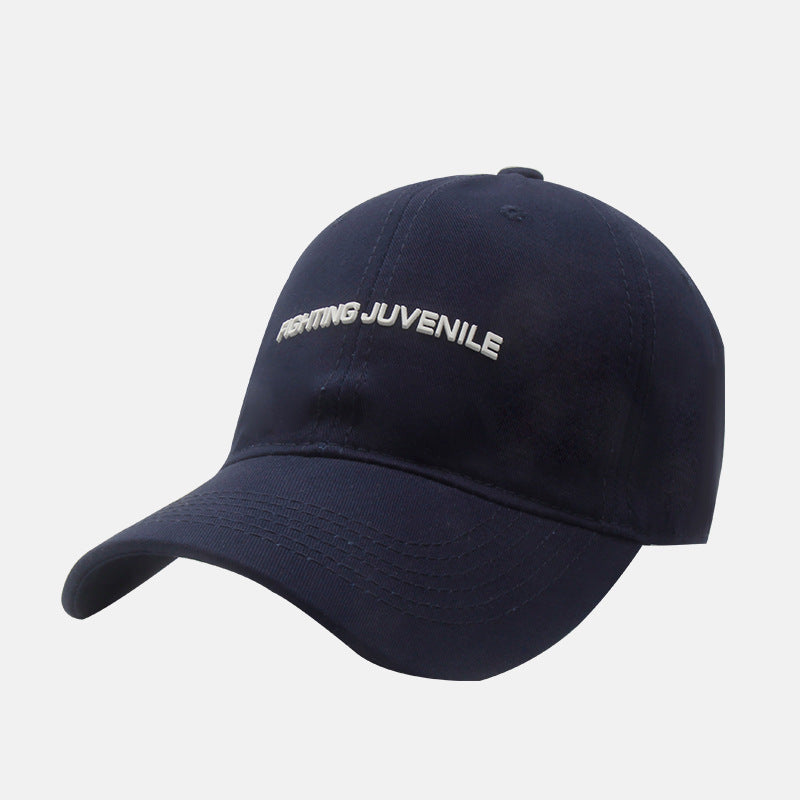 Gorra de béisbol con visera curva y letras de algodón
