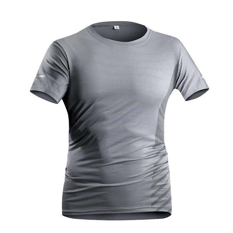 Men's ice silk T-shirt, quick-drying, breathable and fashionable.