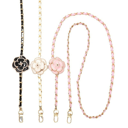 Crossbody chain with leather cord for mobile phone