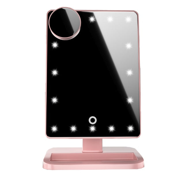 Touch Screen Makeup Mirror with 20 LED Lights, Bluetooth Speaker and Music, 10X Magnifying Mirrors with Lights