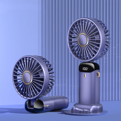 Mini ventilador eléctrico portátil de mano recargable por USB plegable para colgar en el cuello ajustable con 5 velocidades