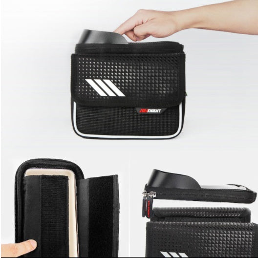 Bolsa de sillín para bicicleta neutra con pantalla táctil