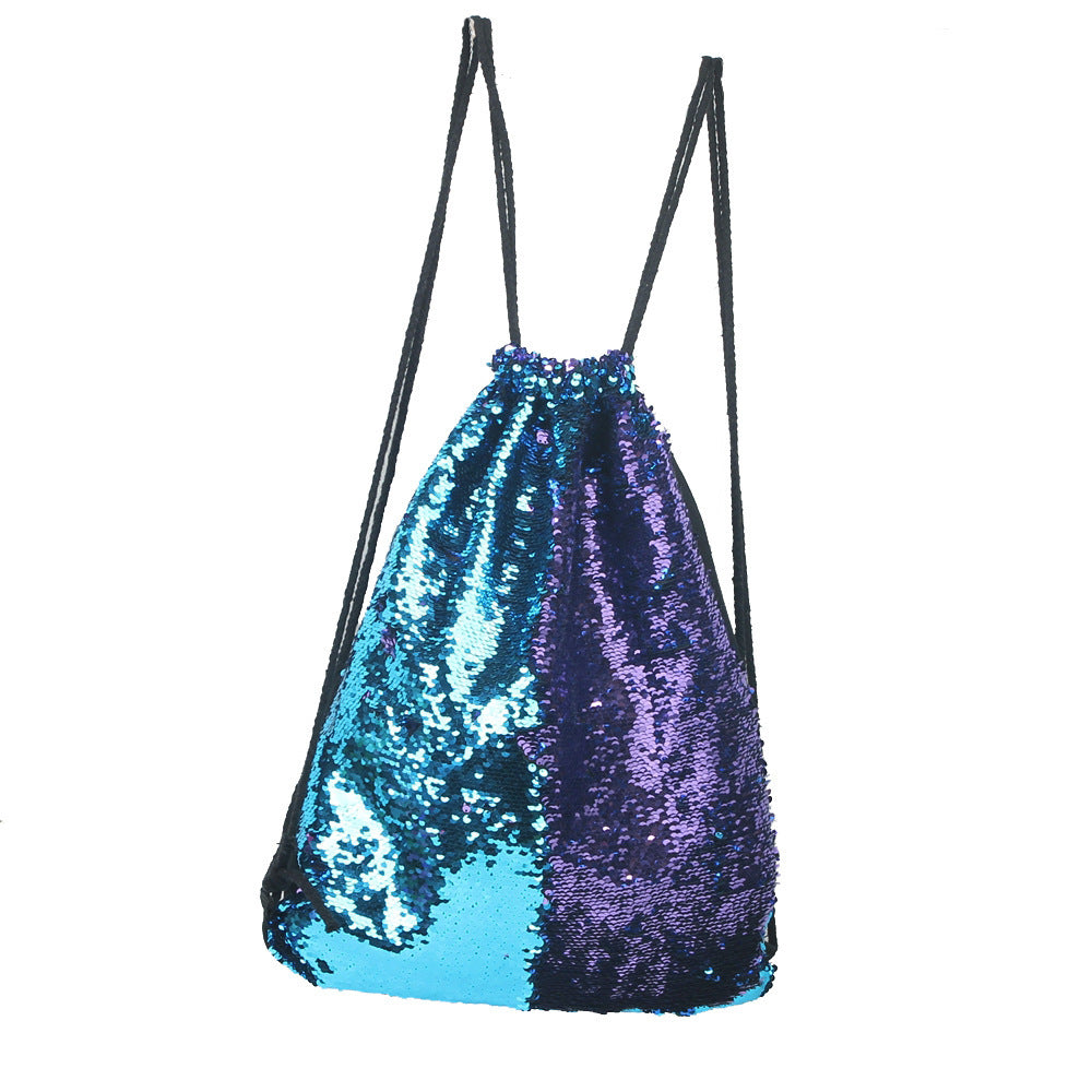 Mermaid Sequin Drawstring Sports Backpack