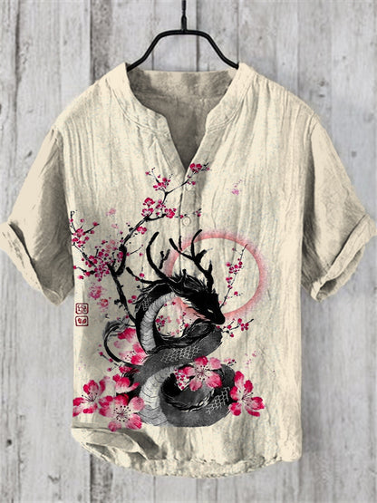 Men's Casual Printed Hawaiian Shirt