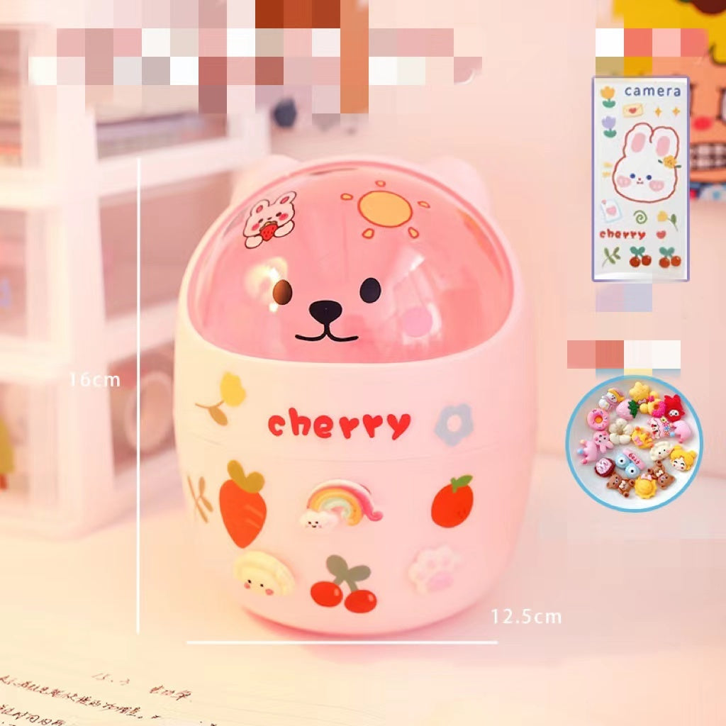 Mini bear desktop trash can