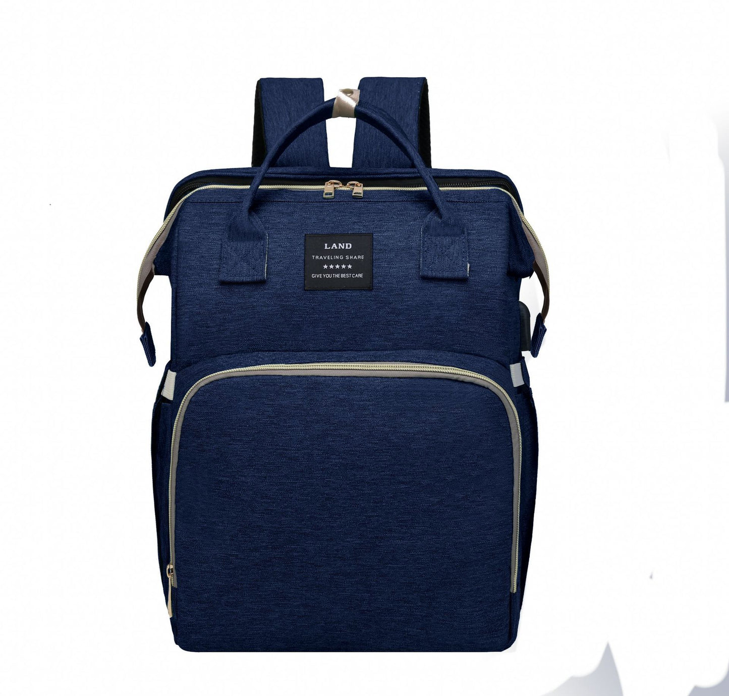 Baby diaper backpack with crib