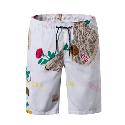 Pantalones de playa holgados estampados para hombre