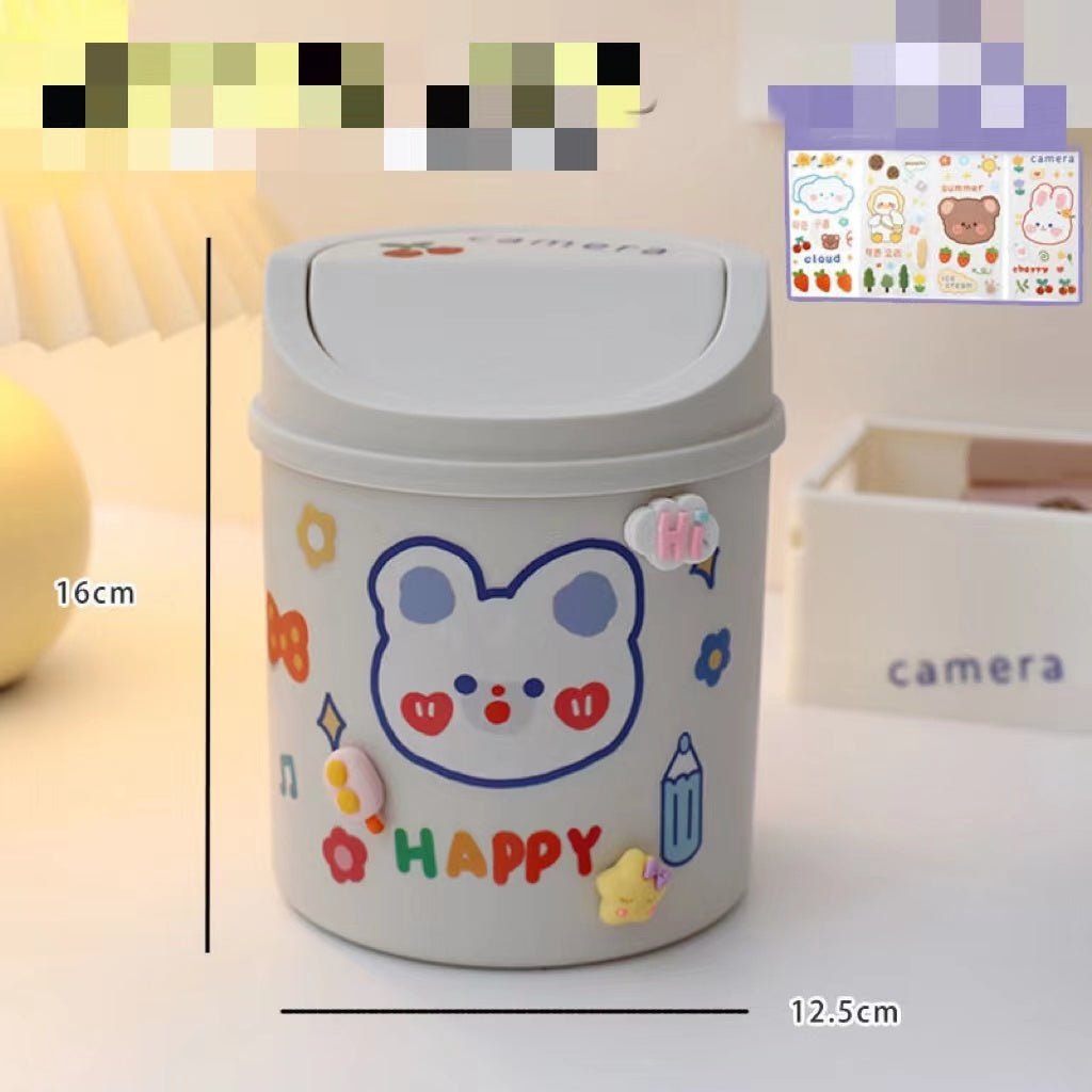 Mini bear desktop trash can