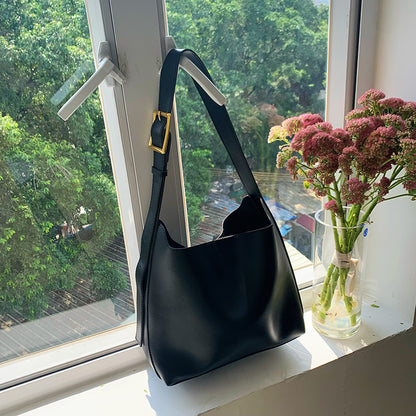 Bolso de hombro para mujer estilo bandolera minimalista de piel sintética