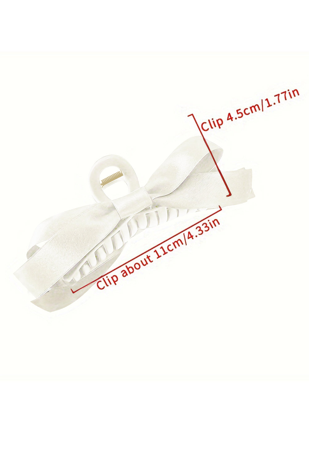 Pinza grande para el pelo con lazo blanco decorativo