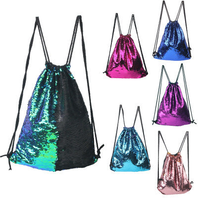 Mermaid Sequin Drawstring Sports Backpack