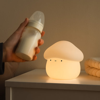 Lámpara de noche pequeña con forma de hongo de silicona con temporizador